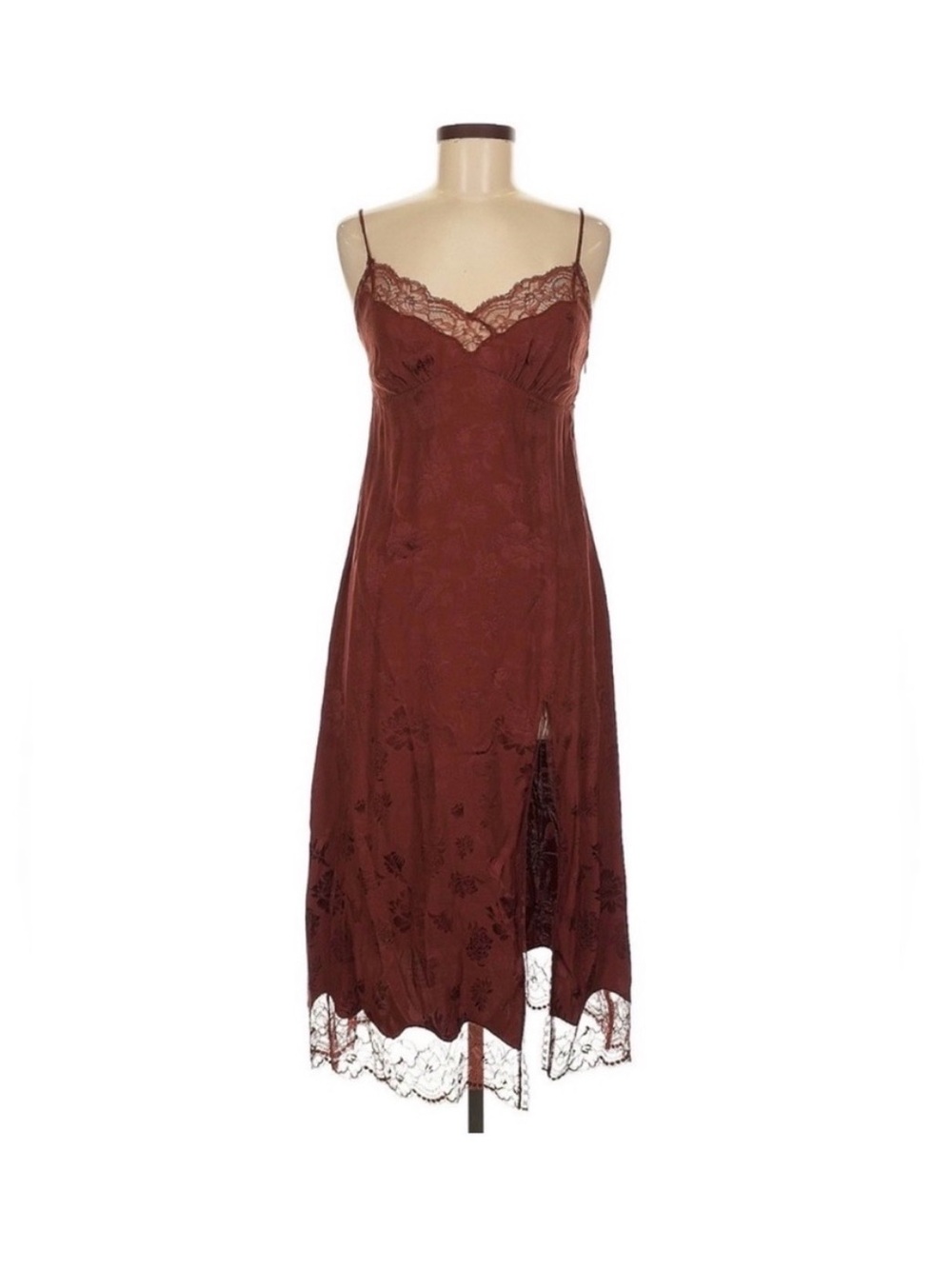 Aritzia Wilfred Lace Trim Slip Dress 4